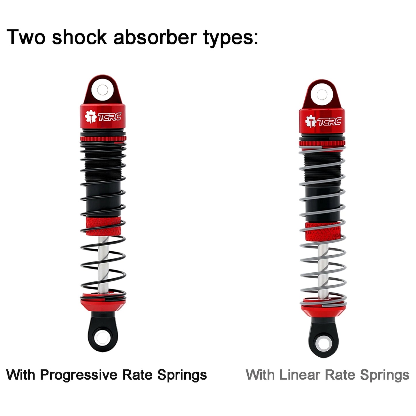 TCRC 4PCS Aluminum RC Oil-filled  Shock Absorber Damper Set Replaceable Linear Rate Springs & Progressive Rate Springs for Redcat Ascent-18