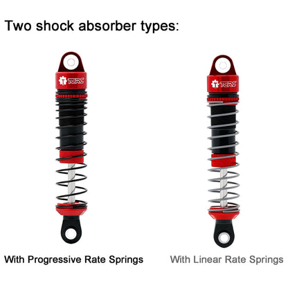 TCRC 4PCS Aluminum RC Oil-filled  Shock Absorber Damper Set Replaceable Linear Rate Springs & Progressive Rate Springs for Redcat Ascent-18