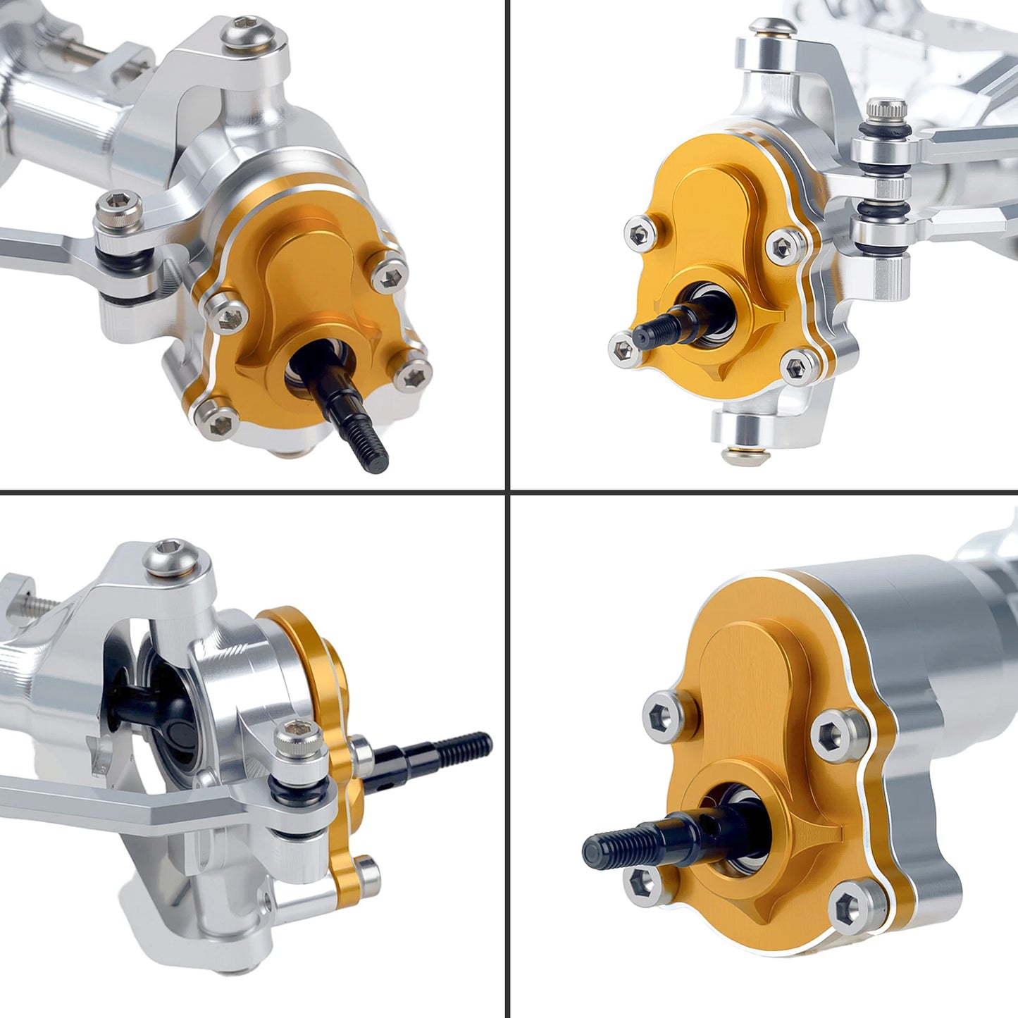 TCRC Aluminum +4mm Extended Front Rear Portal Axles Set Assembly for Redcat Ascent-18