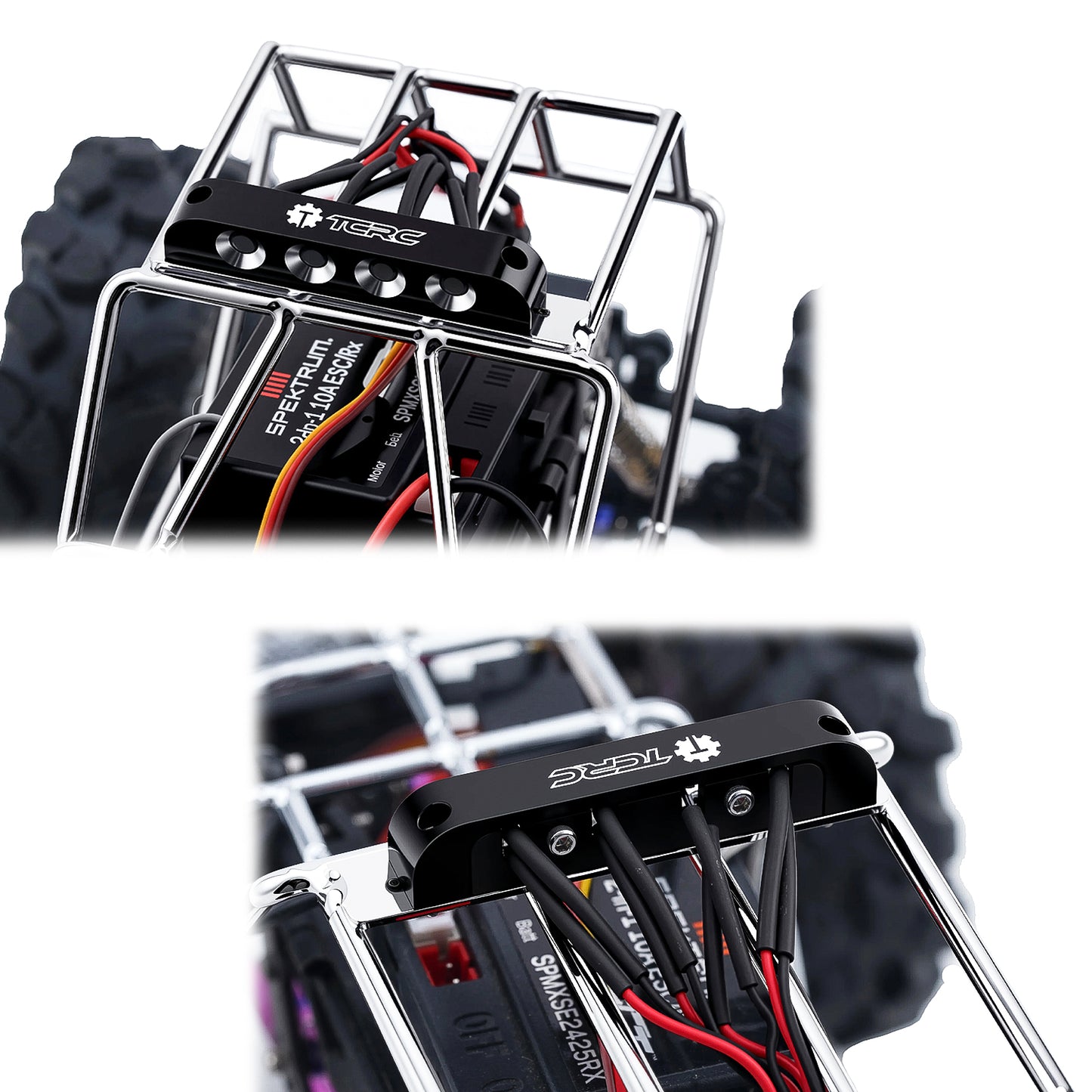 TCRC Metal Roll Cage Body Shell with Aluminum LED Lamp Holder for 1/24 Axial AX24 XC-1