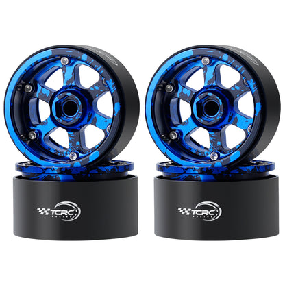 TCRC 4PCS Splash Anodizing Aluminum 2.2 Inch High Mass RC Beadlock Wheels Hubs