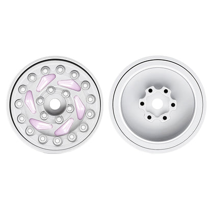 TCRC 4PCS Night Glow Color Fluorescent Purple/Blue Aluminum 1.0 Inch Beadlock Wheels Hubs