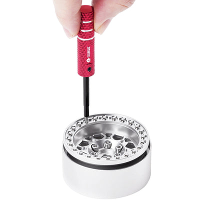 TCRC 75PCS Carbon Steel M2x6mm Beadlock Screws with Aluminum Easy Handheld Installation Tool for 1.9inch 2.2inch wheel hubs