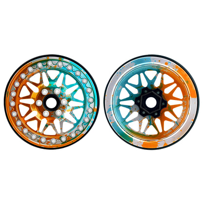 TCRC 4PCS Splash Anodizing Aluminum 2.2 Inch Beadlock Wheels Hubs