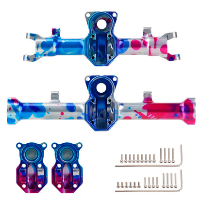 TCRC Colorful Splash Anodizing Aluminum Front & Rear Axle Housing with Diff Covers Set for Axial SCX24