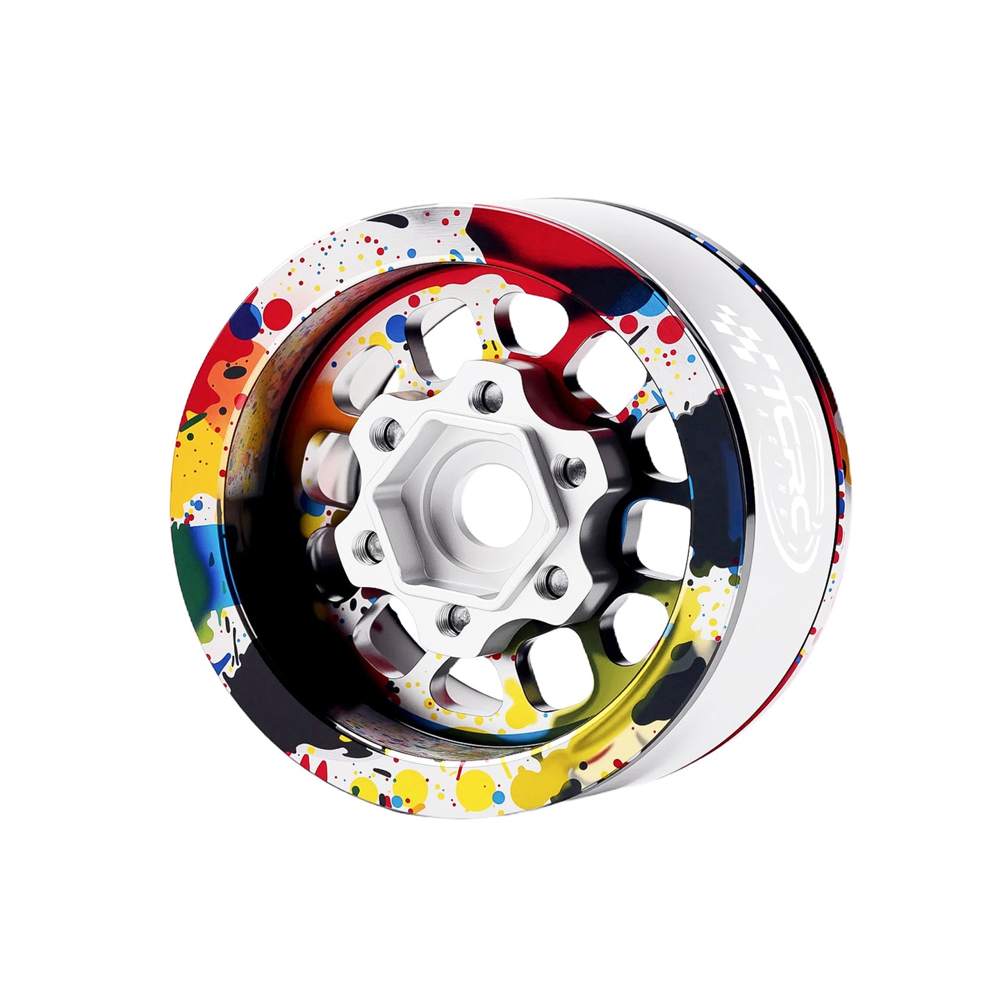 TCRC 4PCS Deep Dish Splash Anodizing Aluminum 1.55 Inch Wheels Hubs