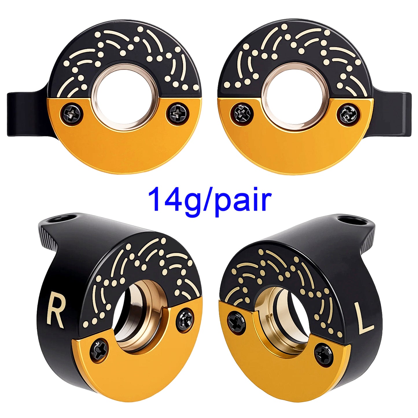 TCRC Brass Front Steering Knuckles w/ Adjustable Tungsten Slugs,14g/pair for Axial SCX30 1/30 RC Crawler Car Upgrades