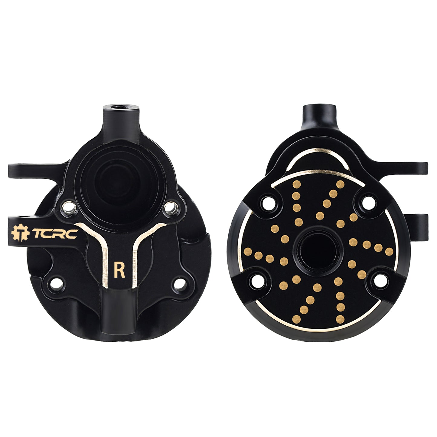 TCRC Brass Front Steering Knuckles Outer Portal Cover+Inner Portal Cover Housing 33g/Pair Weights for Redcat Ascent-18