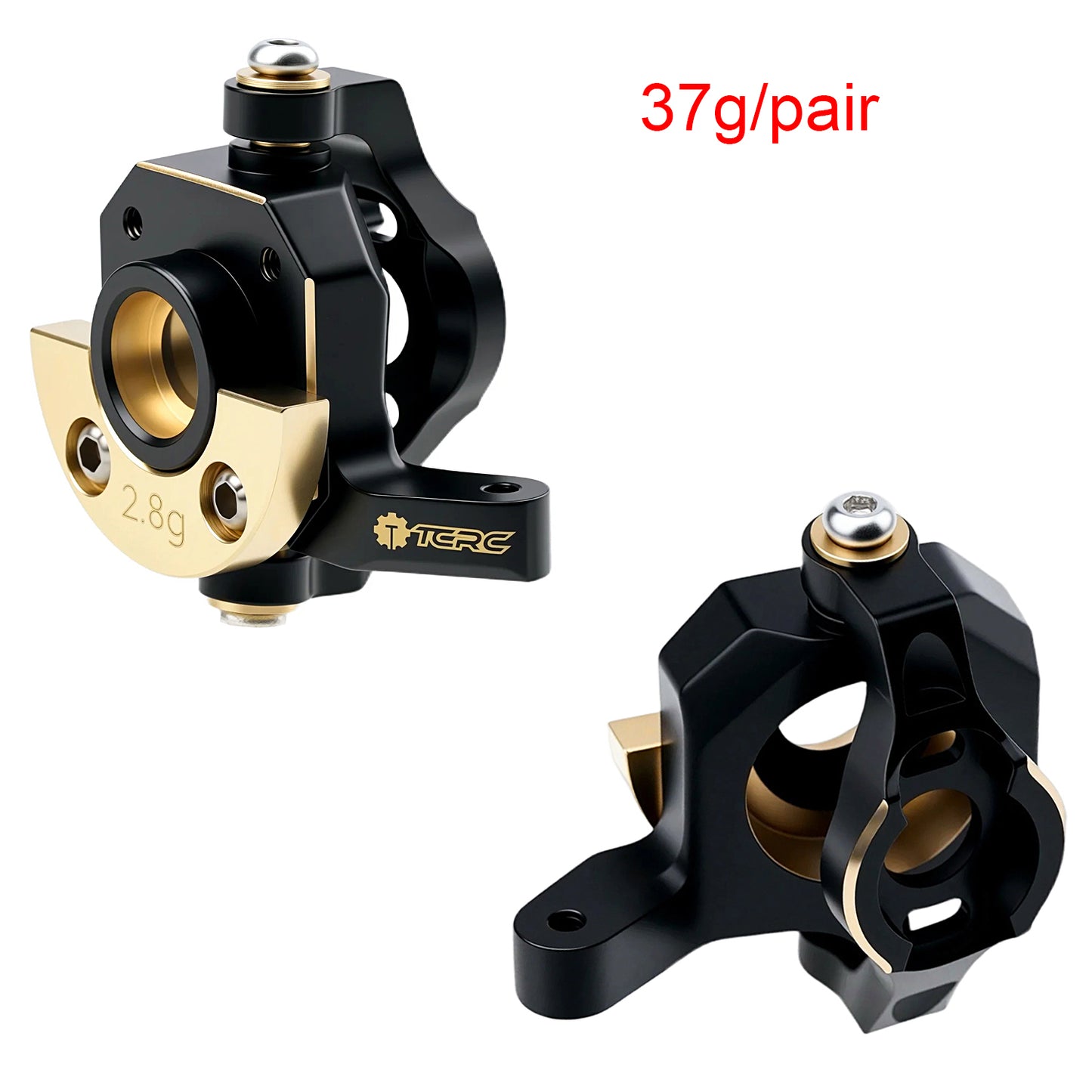 TCRC Brass Front Steering Knuckles + C-Hub with Adjustable Steering Block Weights Set 43g/Pair for HPI Venture18 Straight Axle Upgrade