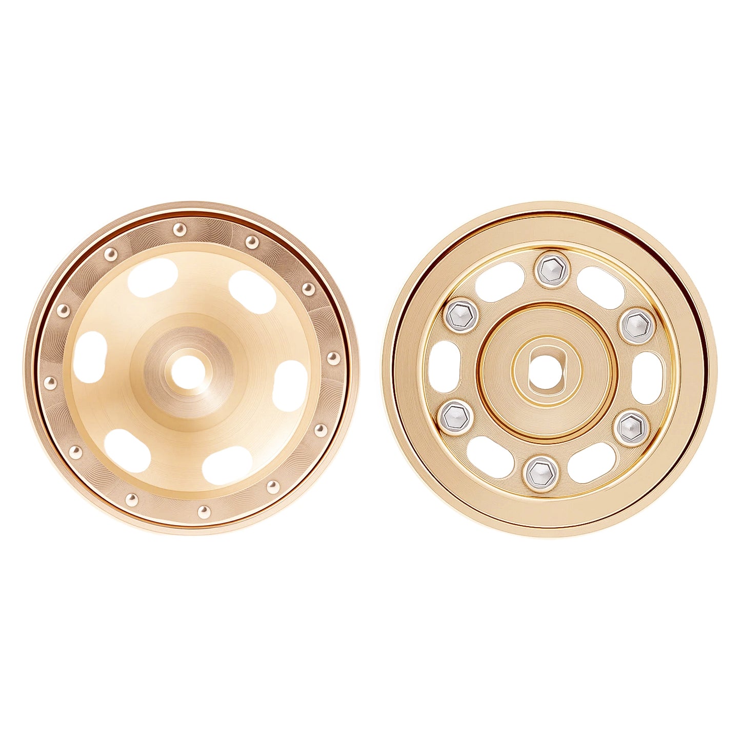 TCRC Deep Dish Brass 0.7inch Beadlock Wheels Hubs for 1/30 Axial SCX30