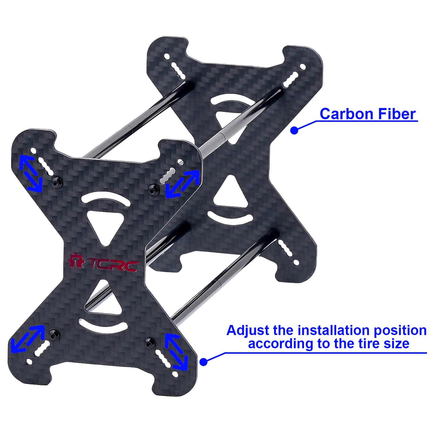 TCRC Extended Carbon Fiber 0.7” 1.0" 1.3" Aluminum Wheel Tires Rack for 1/18 1/24 1/30 1/32 RC Crawler Car Upgrades