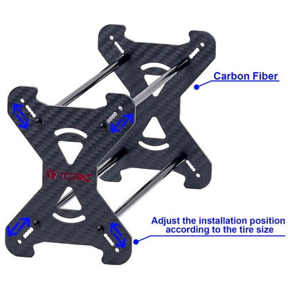 TCRC Extended Carbon Fiber 0.7” 1.0" 1.3" Aluminum Wheel Tires Rack for 1/18 1/24 1/30 1/32 RC Crawler Car Upgrades