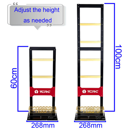 TCRC Heavy Multi-functional RC Car Desktop Display Stand Adjustable Height 60-100cm for 1/32 1/30 1/24 1/18 1/10 Scale Crawler Cars