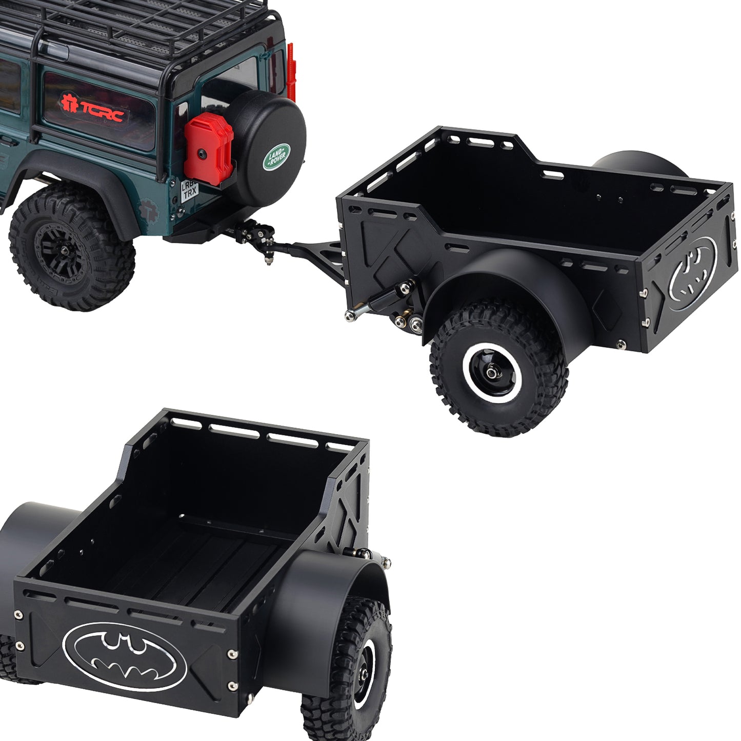 TCRC Heavy Duty RC Mini Box Trailer For 1/16 1/18 1/24 RC Crawler Car