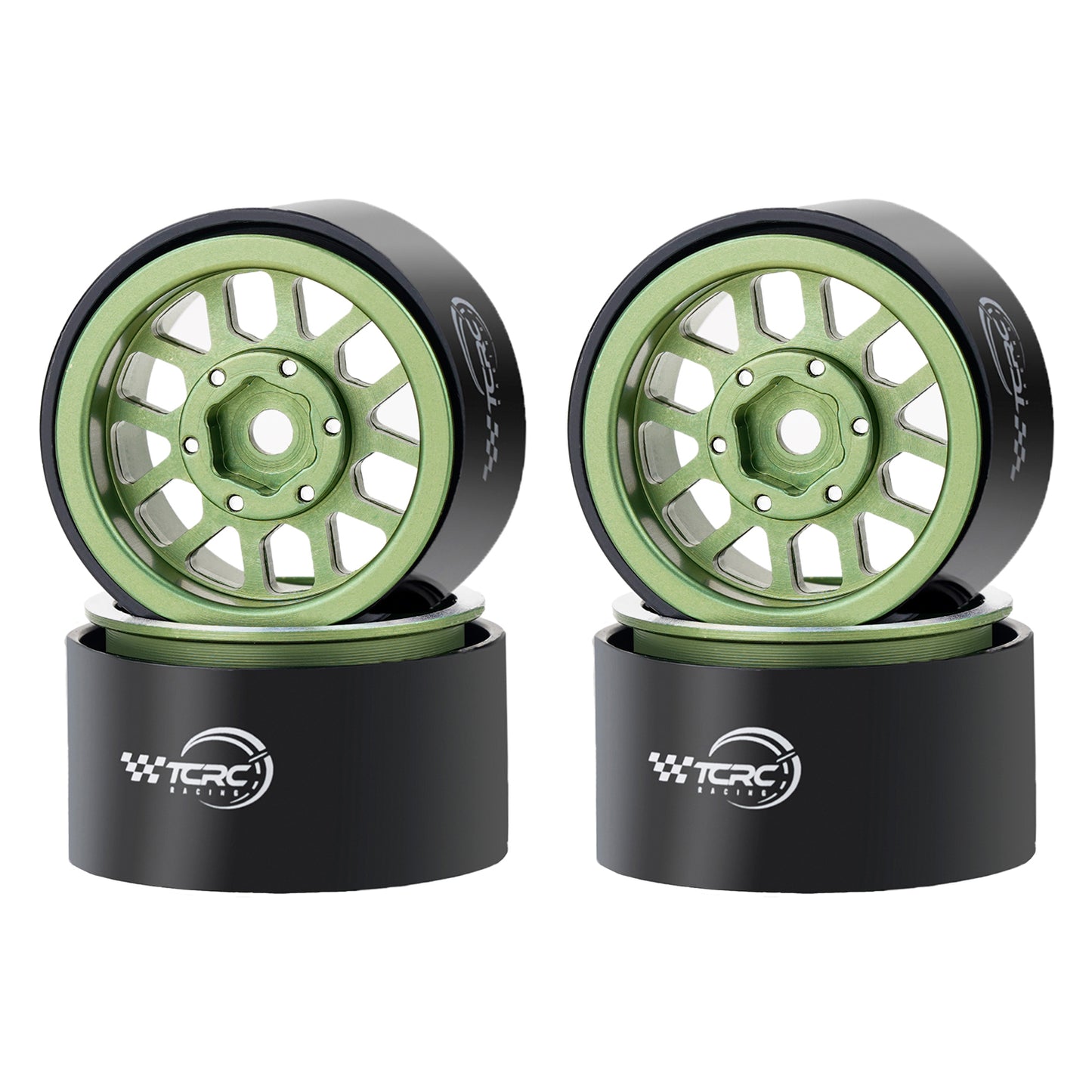TCRC 4PCS Aluminum Deep Dish 1.0 Inch Beadlock Wheels Hubs