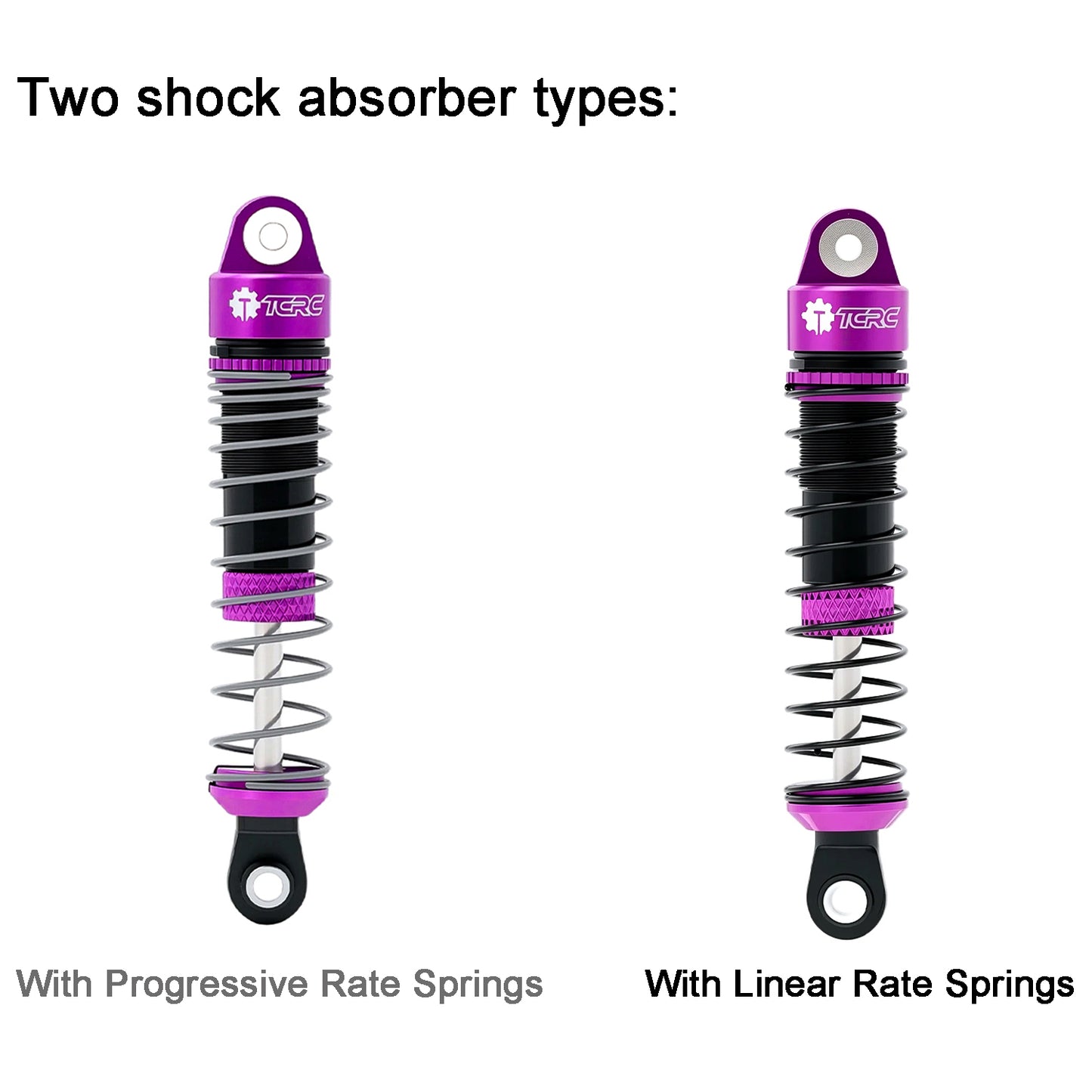 TCRC 4PCS Aluminum RC Oil-filled Shock Absorber Damper Set Replaceable Linear Rate Springs & Progressive Rate Springs for HPI Venture18