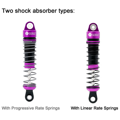 TCRC 4PCS Aluminum RC Oil-filled Shock Absorber Damper Set Replaceable Linear Rate Springs & Progressive Rate Springs for HPI Venture18