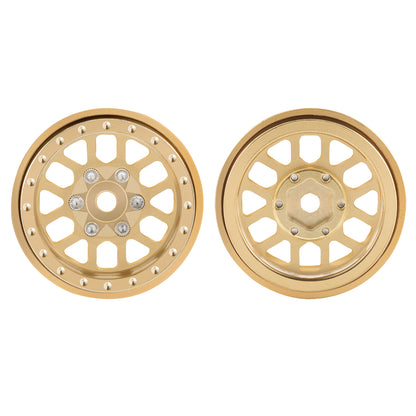 TCRC 4PCS Brass Deep Dish 1.0 Inch Beadlock Wheels Hubs