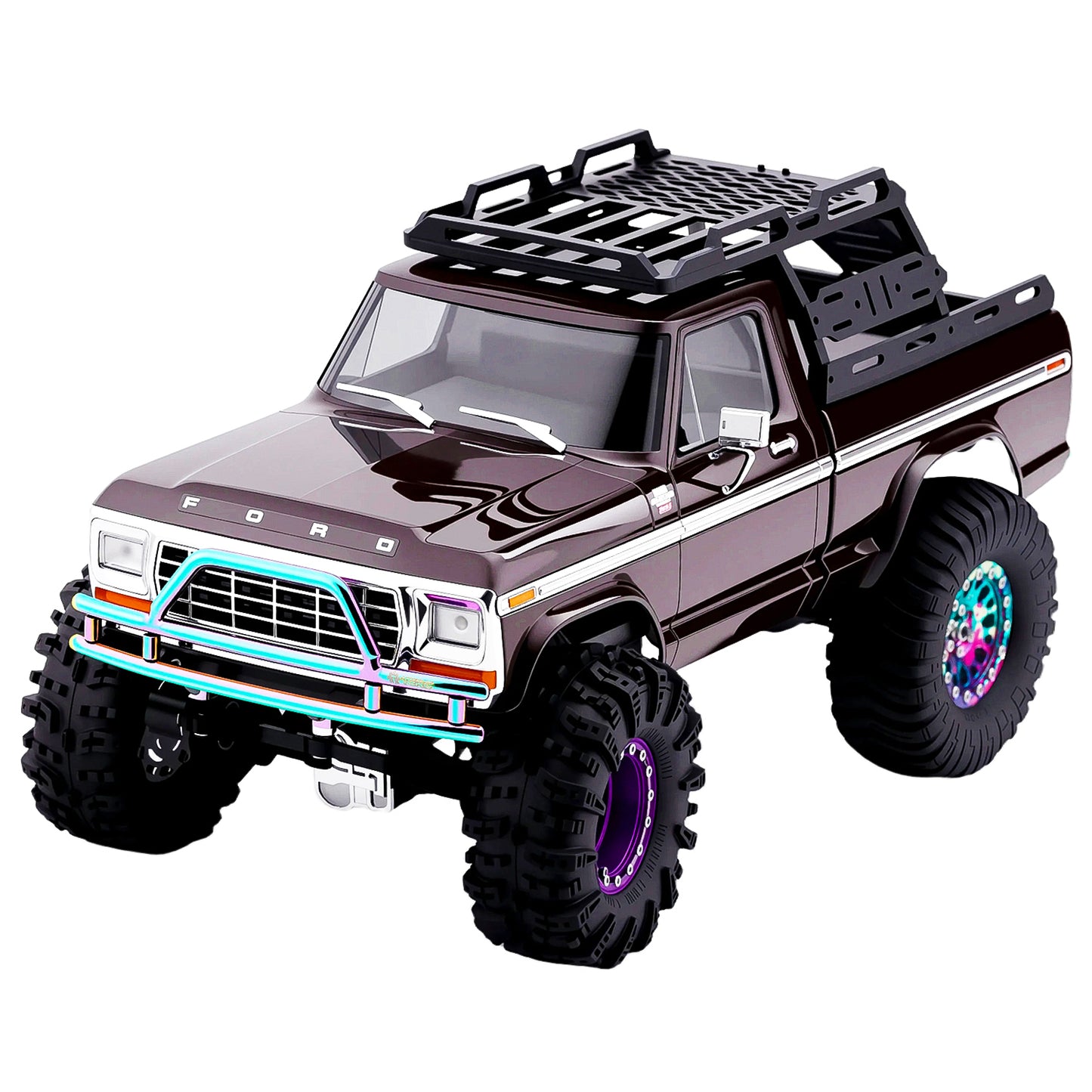 TCRC Metal Front and Rear Bumpers Set for 1/18 TRX4M F-150 High Trail Crawler Truck Upgrade