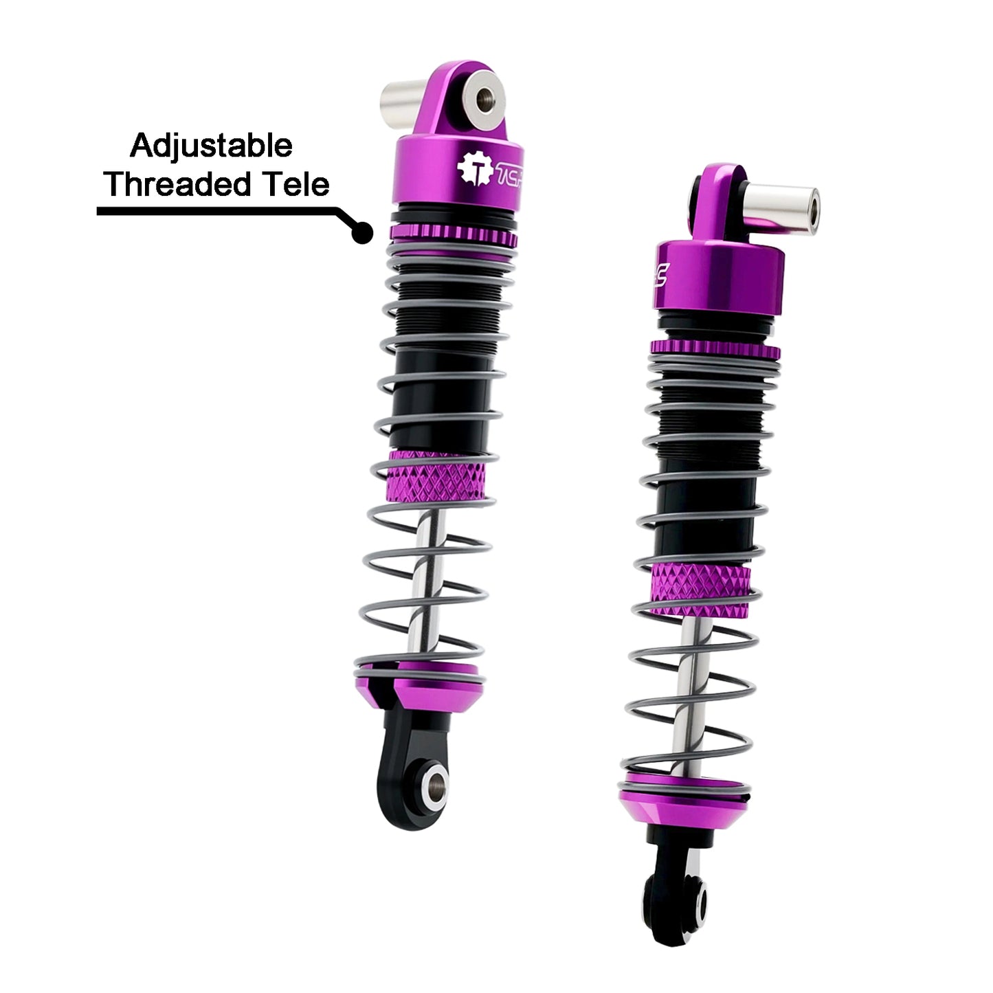 TCRC 4PCS Aluminum RC Oil-filled Shock Absorber Damper Set Replaceable Linear Rate Springs & Progressive Rate Springs for HPI Venture18