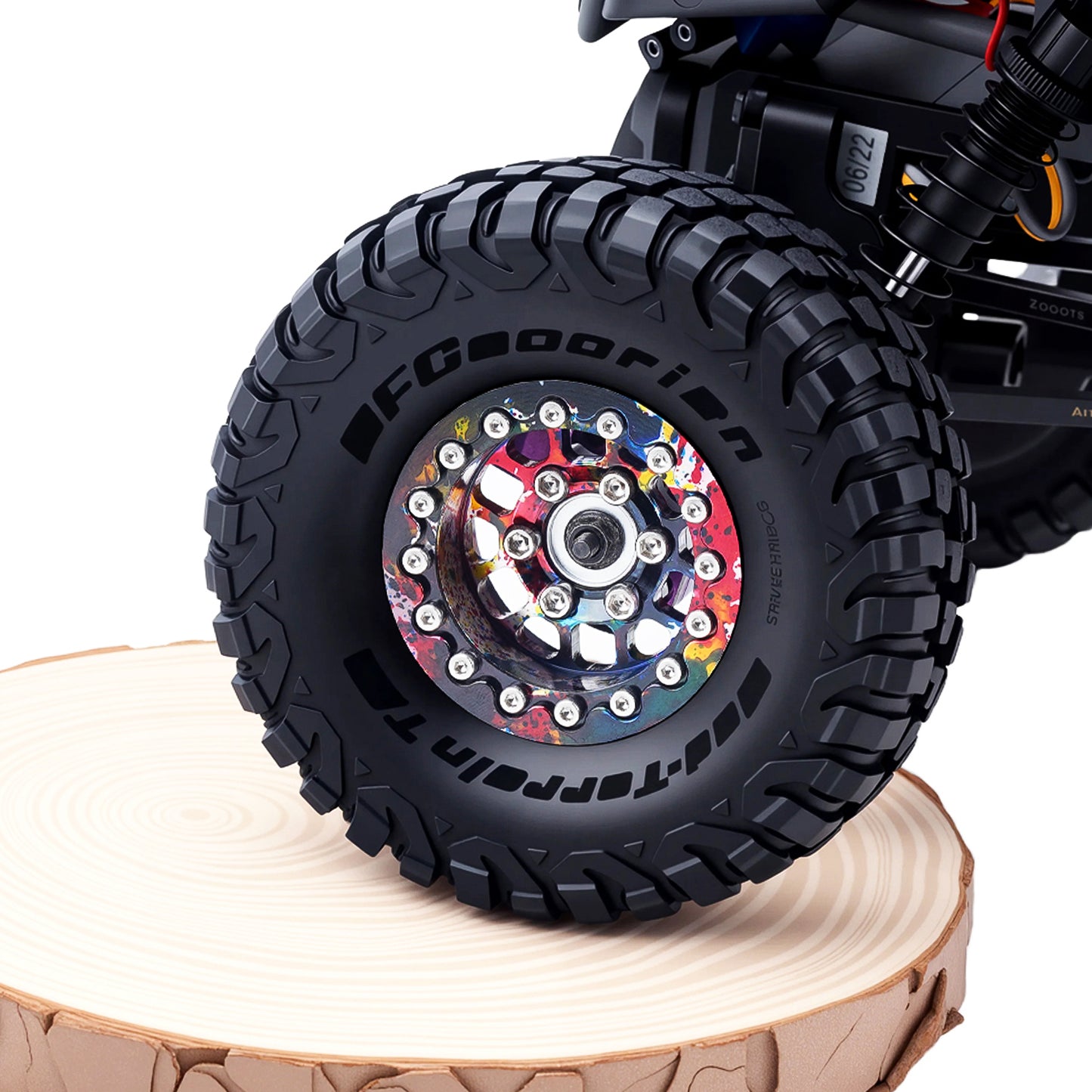 TCRC 4PCS Deep Dish Splash Anodizing Aluminum 1.55 Inch Wheels Hubs