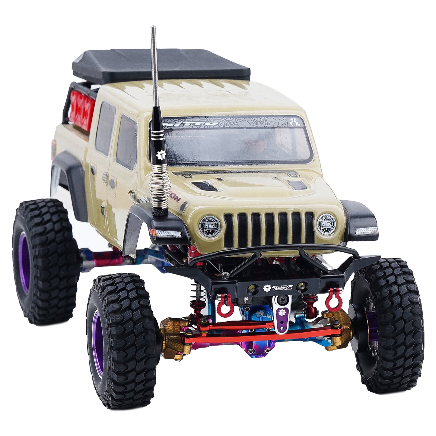 TCRC Aluminum Front and Rear Bumpers set for 1/24 RC Axial SCX24 Jeep JT Gladiator