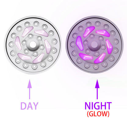 TCRC 4PCS Night Glow Color Fluorescent Purple/Blue Aluminum 1.0 Inch Beadlock Wheels Hubs