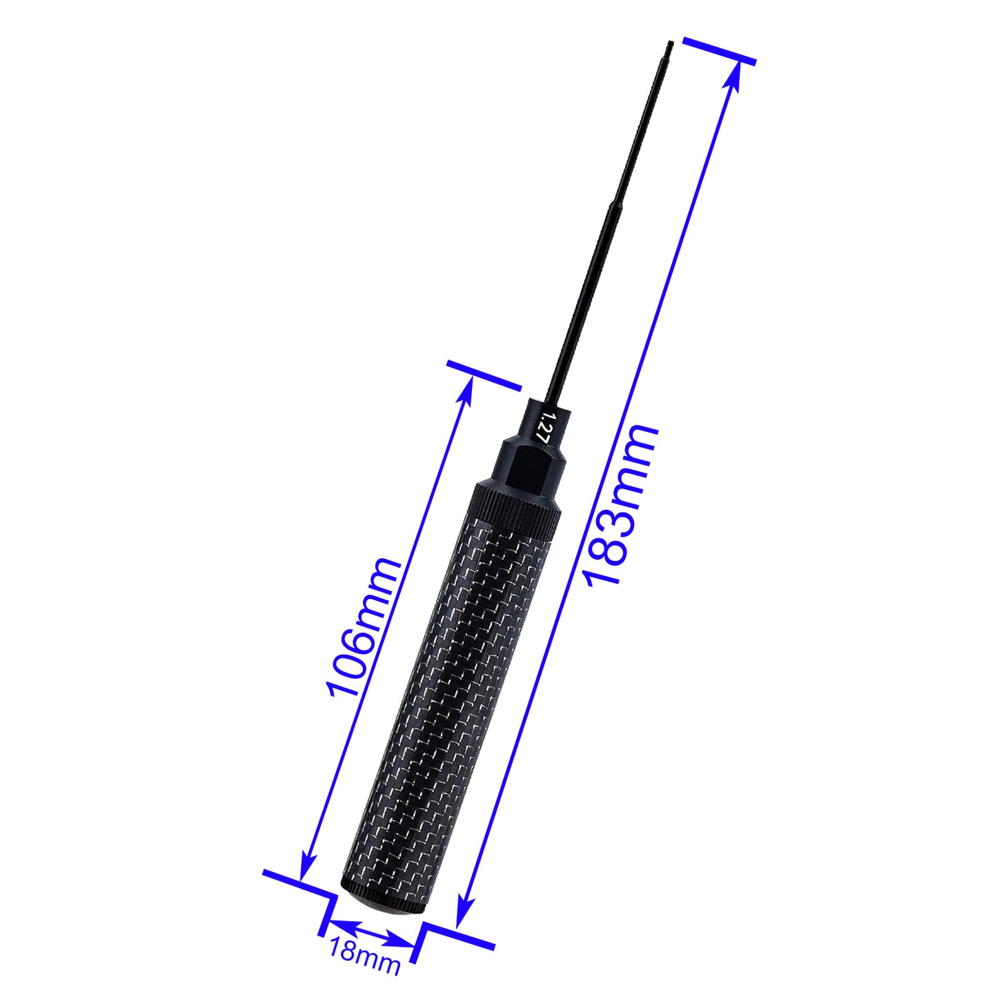 TCRC Carbon Fiber Handle Tool with M7 High Speed Steel Screwdriver bit Set 1.27mm Hex Driver for 1/32 1/30 1/24 1/18 RC Car Premium Tool