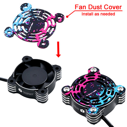 TCRC High Speed Aluminum RC Motor Heatsink ESC Cooling Fan with Splash Anodizing Aluminum Dust Cover
