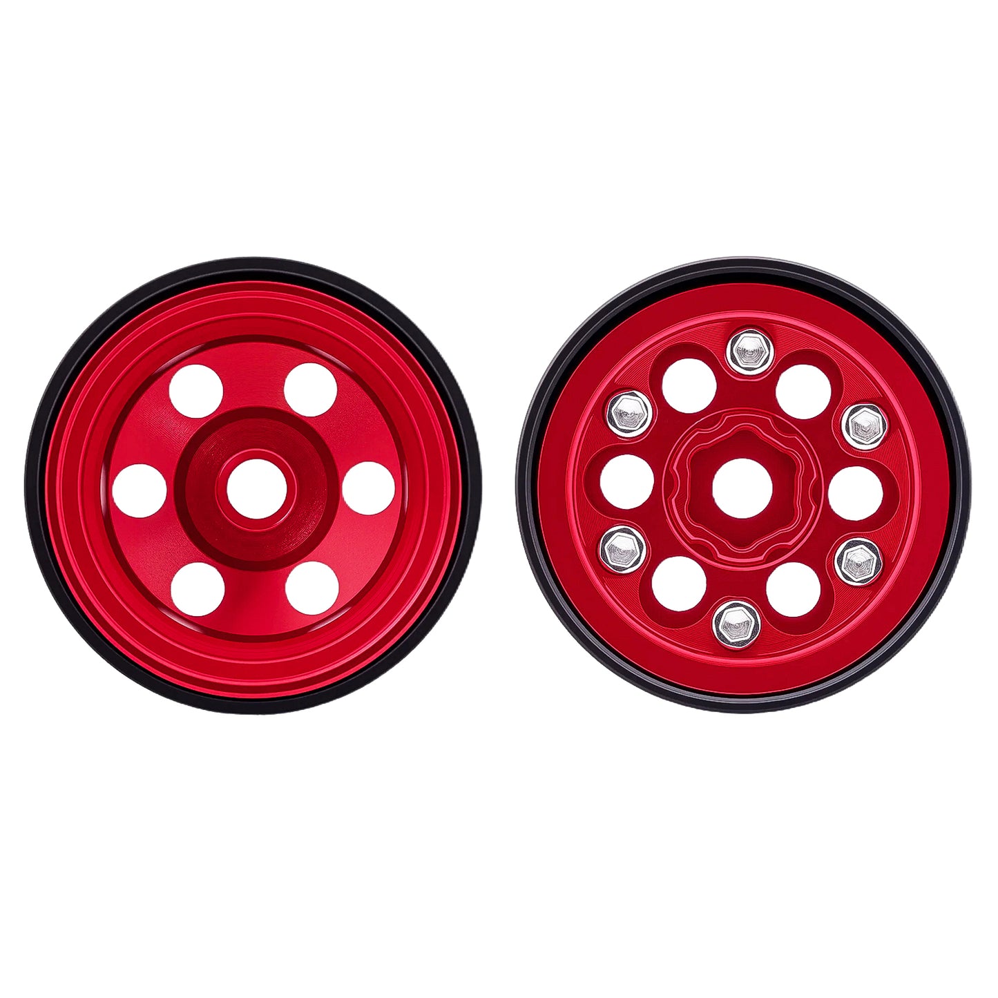 TCRC Deep Dish Aluminum 0.7” Beadlock Wheels Hubs for 1/30 Axial SCX30 1/32 Redcat Ascent-32