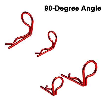 TCRC 120pcs Colorful 90-Degree Angle RC Body Clips Bent Springy Pins(2 sizes-Pack)