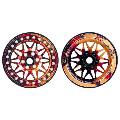 TCRC 4PCS Splash Anodizing Aluminum 2.2 Inch Beadlock Wheels Hubs