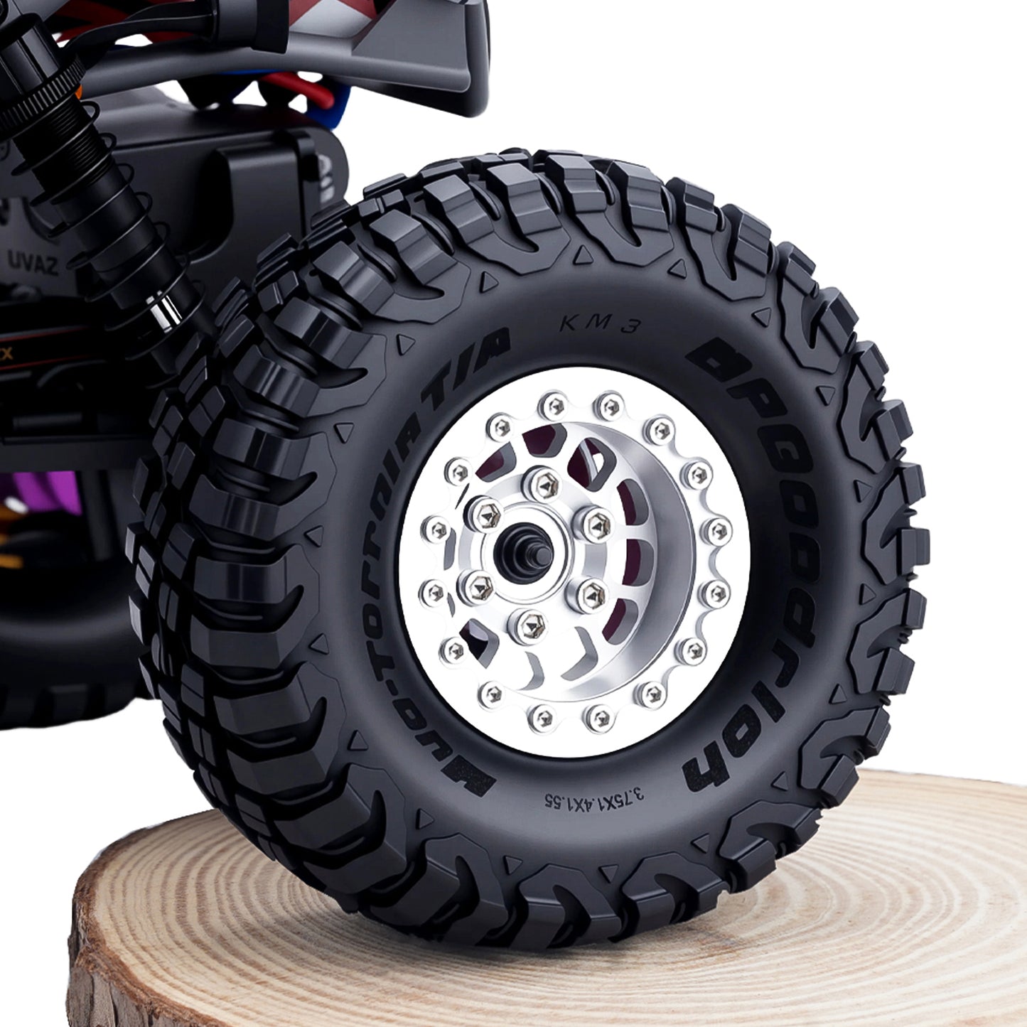 TCRC 4PCS Deep Dish Splash Anodizing Aluminum 1.55 Inch Wheels Hubs
