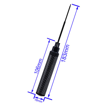 CRC 4PCS Carbon Fiber Handle Tool with M7 High Speed Steel Screwdriver bit Set 1.27mm /1.5mm Hex Driver 4.0mm/5.0mm Nut Driver for 1/24 1/18 RC Car Premium Tool