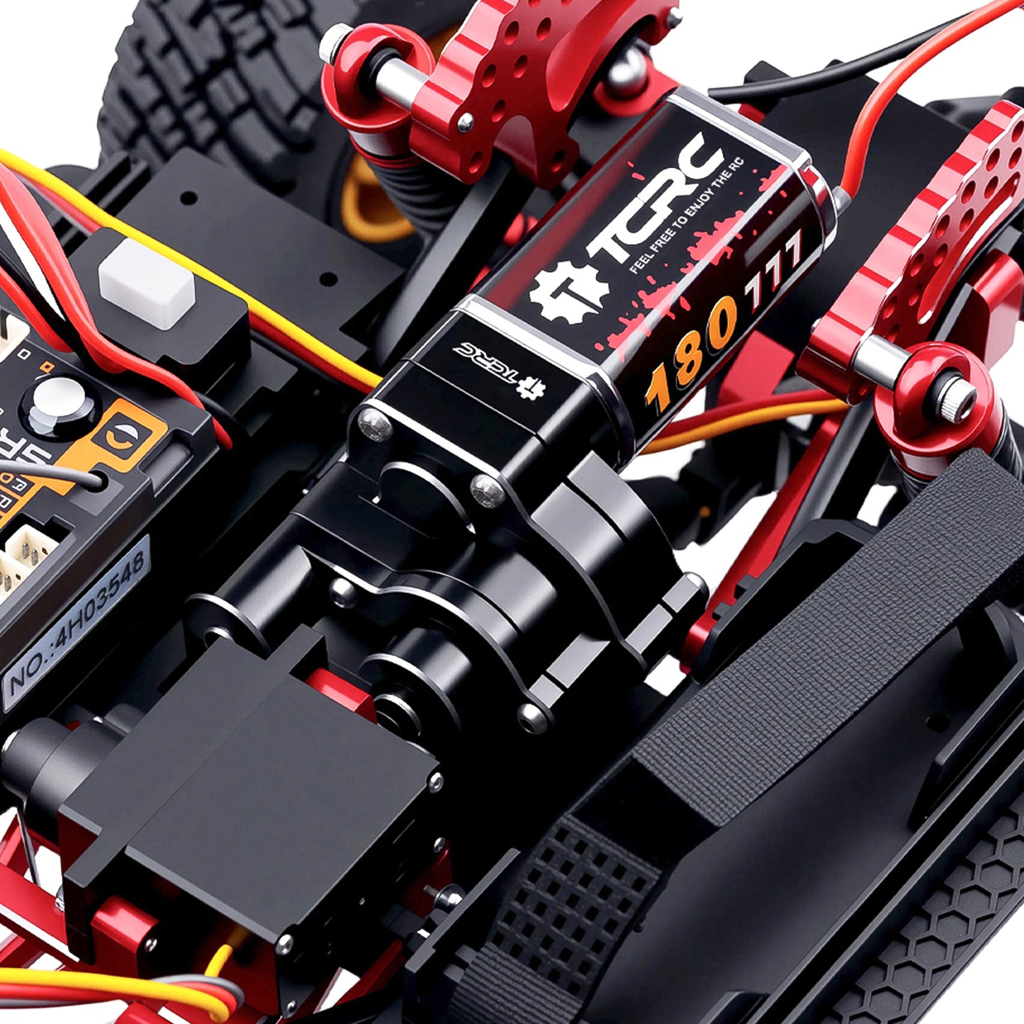 TCRC Metal 180 77T High Torque Speed Reduction Brushed Motor w/ 11T Pinion Low Speed Transmission Gearbox w/ Chromoly Steel Integrated Gears Assembly Set for 1/18 HPI Venture18