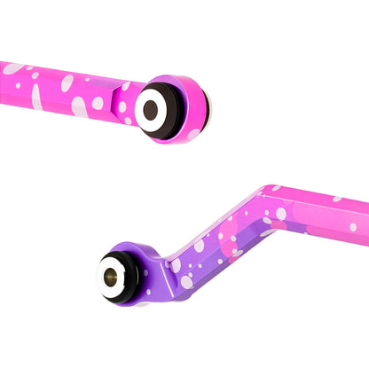 TCRC Splash Anodizing Aluminum High Clearance Chassis Suspension Links Rod Linkage Set with Carbon Fiber shock absorber extension bracket(4) for Axial AX24 XC-1(Wheelbase extended by 150mm)