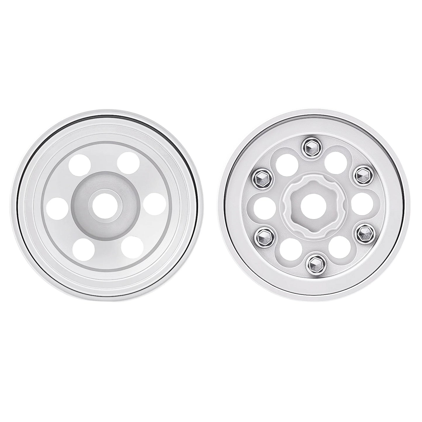 TCRC Deep Dish Aluminum 0.7” Beadlock Wheels Hubs for 1/30 Axial SCX30 1/32 Redcat Ascent-32
