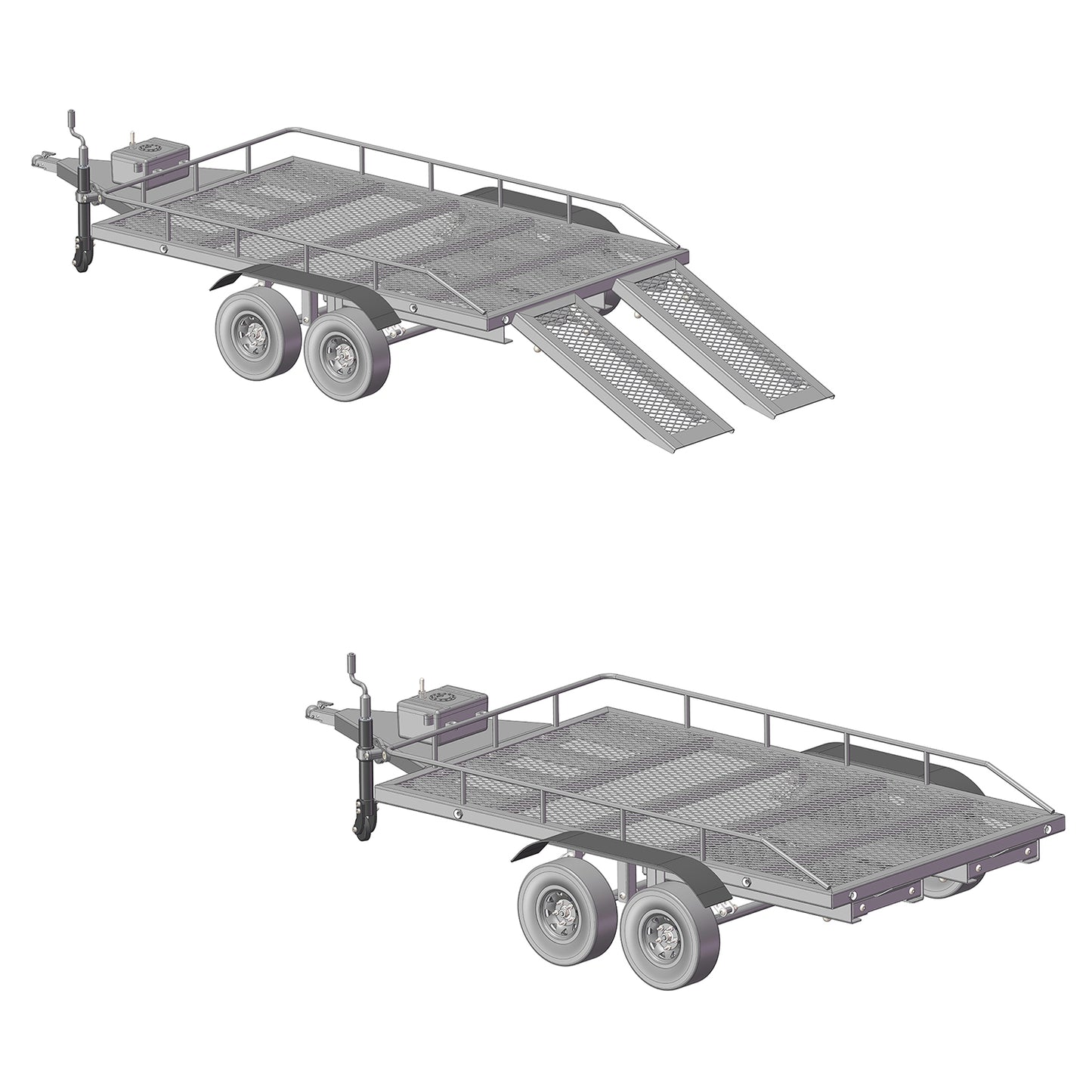 TCRC Heavy Duty Truck Trailer for 1/10 RC Crawler Car