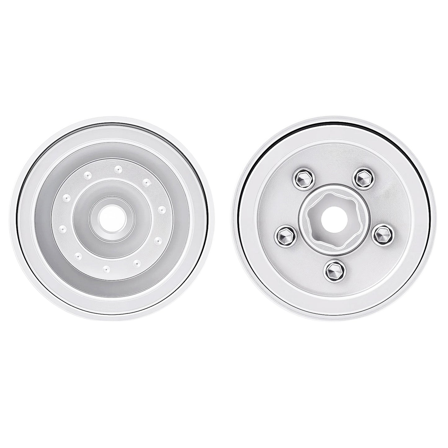 TCRC Deep Dish Aluminum 0.7inch Beadlock Wheels Hubs for 1/30 Axial SCX30 1/32 Redcat Ascent-32