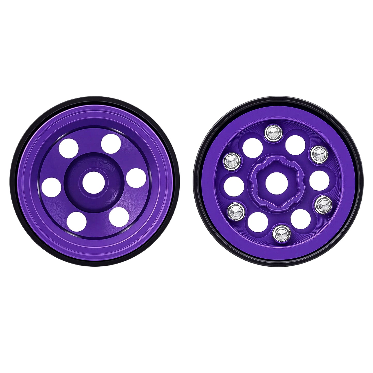 TCRC Deep Dish Aluminum 0.7” Beadlock Wheels Hubs for 1/30 Axial SCX30 1/32 Redcat Ascent-32