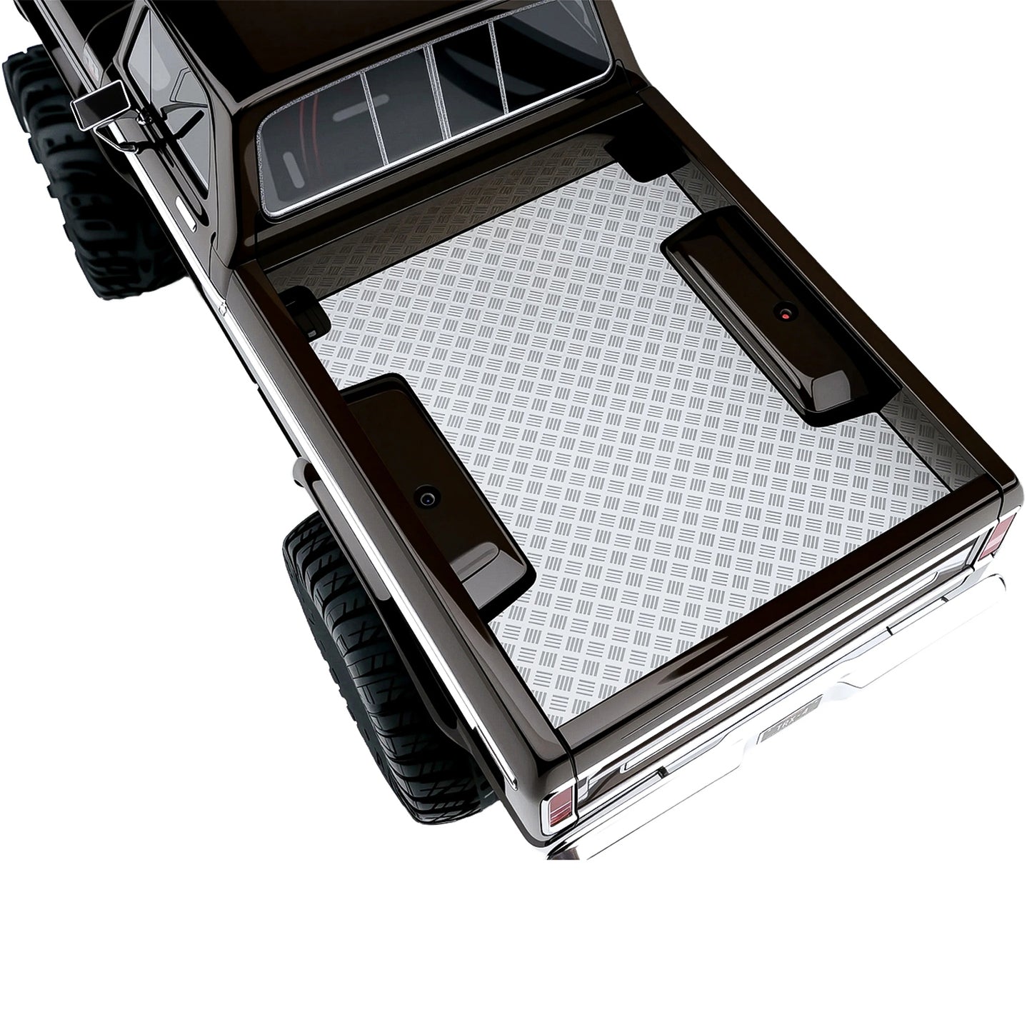 TCRC Stainless Steel Rear Body Anti-skid Plate Board for 1/18 TRX4M F-150 High Trail Crawler Truck Shell