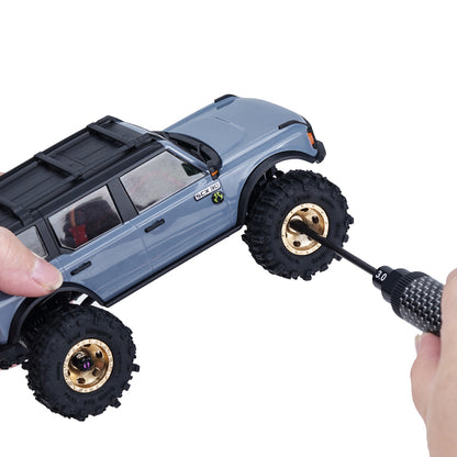 TCRC Carbon Fiber Handle Tool with High Speed Steel Screwdriver bit Set 2.0mm+ Phillips Screwdriver 3.0mm Hex Nut Driver for 1/30 Axial SCX30 Ford Bronco Jeep Wrangler JLU