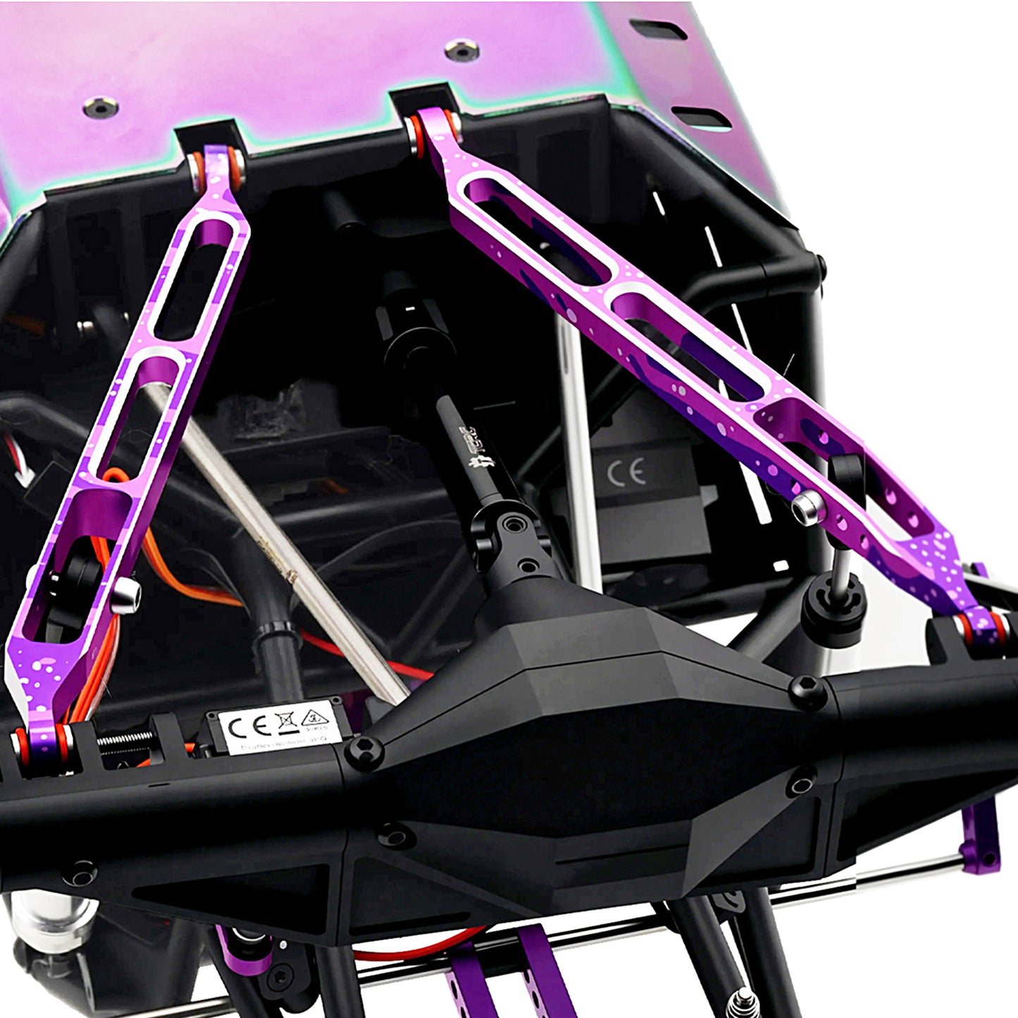 TCRC 2PCS Splash Anodizing Aluminum Rear Lower Suspension Linkage Trailing Arm Tie Rod for Axial 1/8 AXP8 Gilamon Trail Buggy
