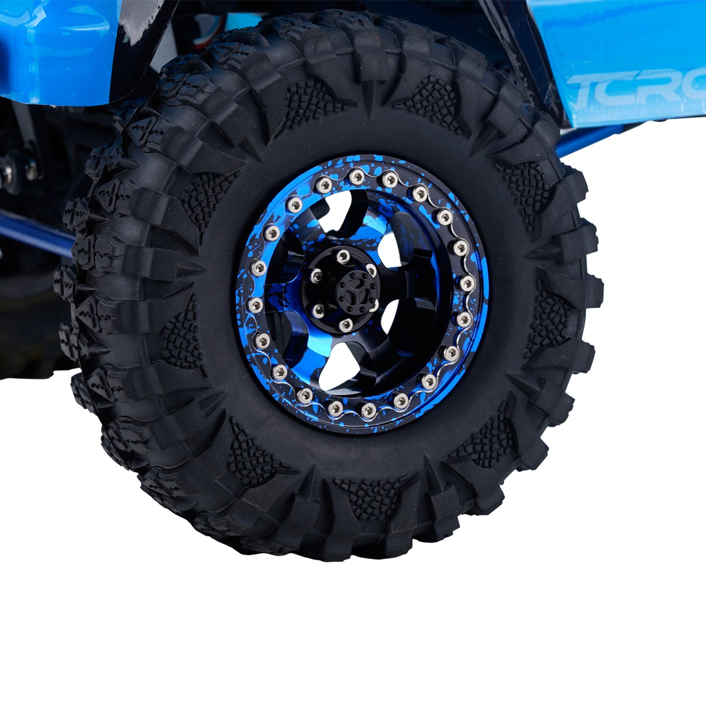 TCRC 4PCS Splash Anodizing Aluminum 2.2 Inch High Mass RC Beadlock Wheels Hubs