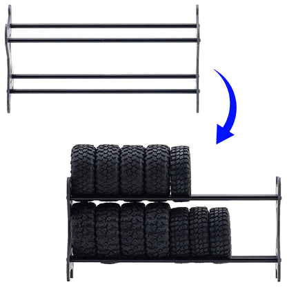 TCRC Extended Carbon Fiber 0.7” 1.0" 1.3" Aluminum Wheel Tires Rack for 1/18 1/24 1/30 1/32 RC Crawler Car Upgrades