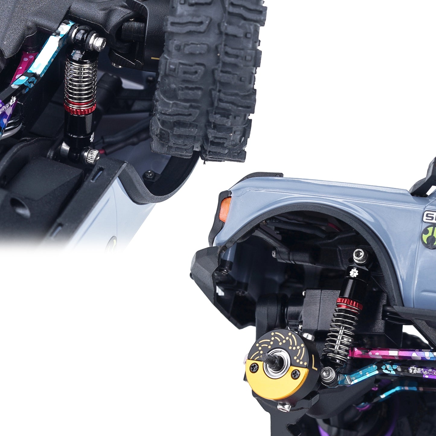 TCRC 4PCS Aluminum 24.5mm Shock Absorber Damper Set for Axial SCX30 1/30 RC Crawler Car Upgrades