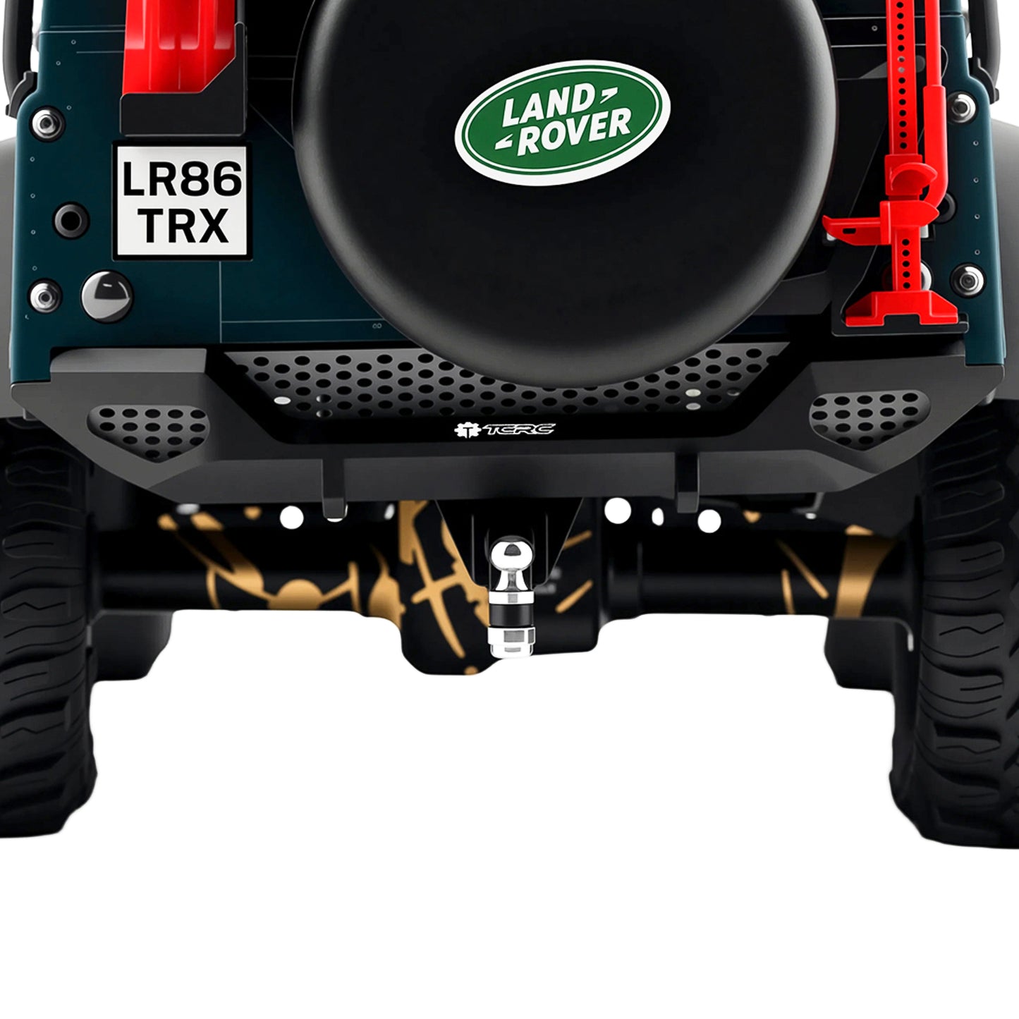 TCRC Metal Rear Bumper with Trailer Hitch for 1/18 TRX4M Defender