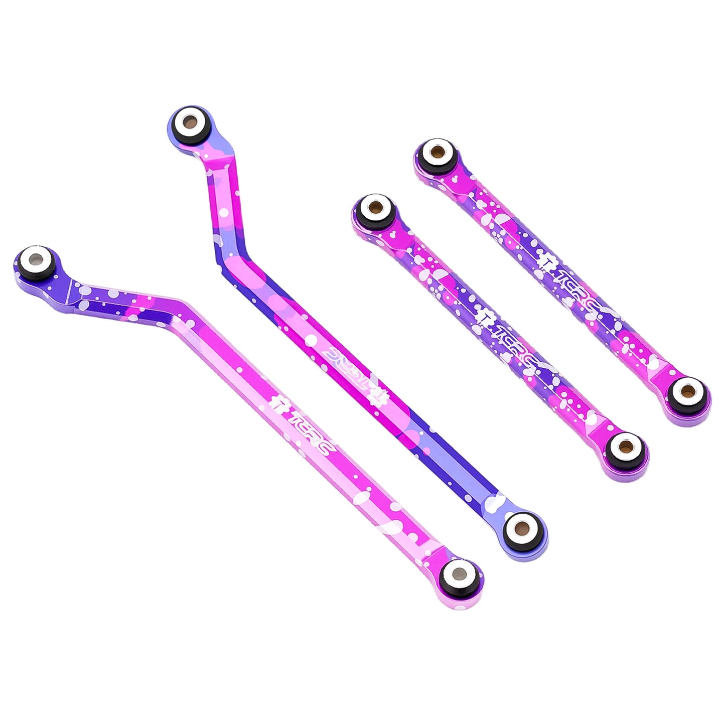 TCRC Splash Anodizing Aluminum High Clearance Chassis Suspension Links Rod Linkage Set with Carbon Fiber shock absorber extension bracket(4) for Axial AX24 XC-1(Wheelbase extended by 150mm)
