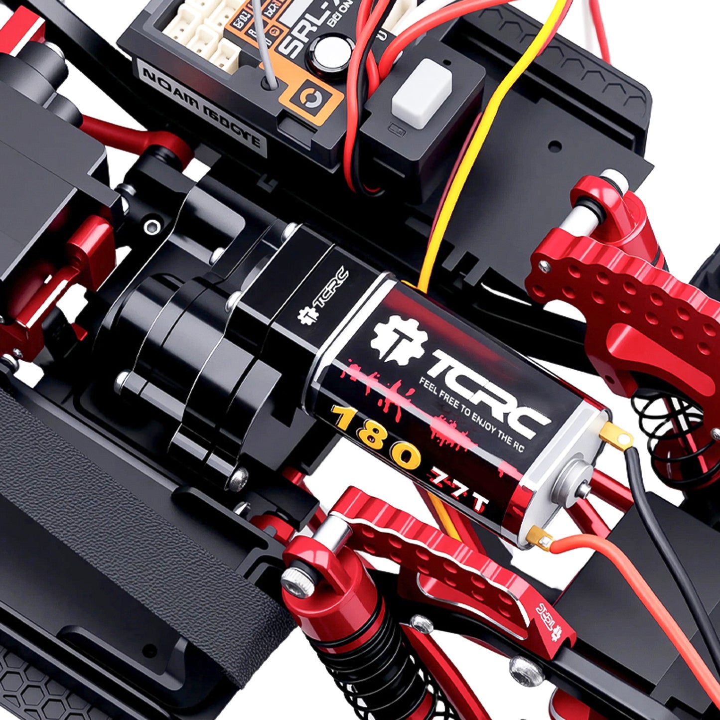 TCRC Metal 180 77T High Torque Speed Reduction Brushed Motor w/ 11T Pinion Low Speed Transmission Gearbox w/ Chromoly Steel Integrated Gears Assembly Set for 1/18 HPI Venture18