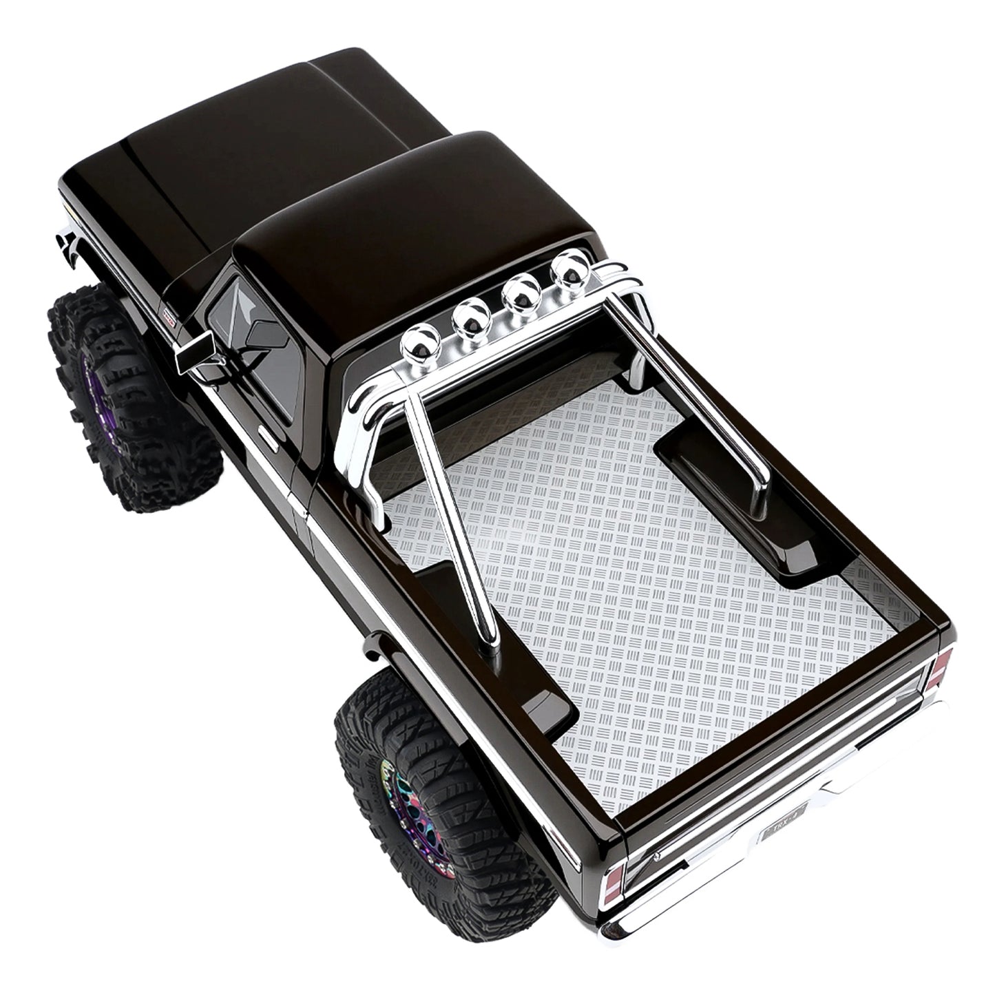 TCRC Stainless Steel Rear Body Anti-skid Plate Board for 1/18 TRX4M F-150 High Trail Crawler Truck Shell